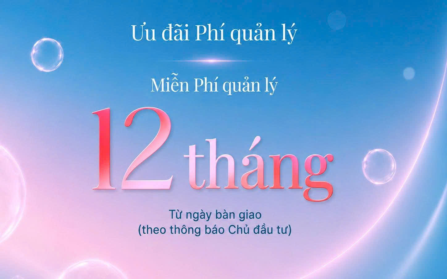 Miễn phí quản lý 12 tháng